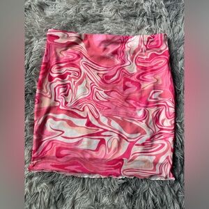 Pink and White Swirl Skirt